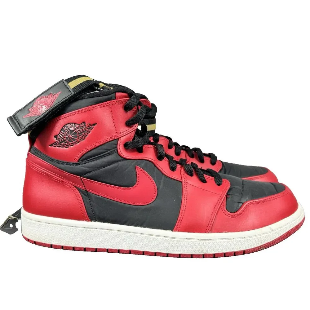 Nike Air Jordan 1 Strap High Gym Red Black Bred Sneakers Shoes Men's 13